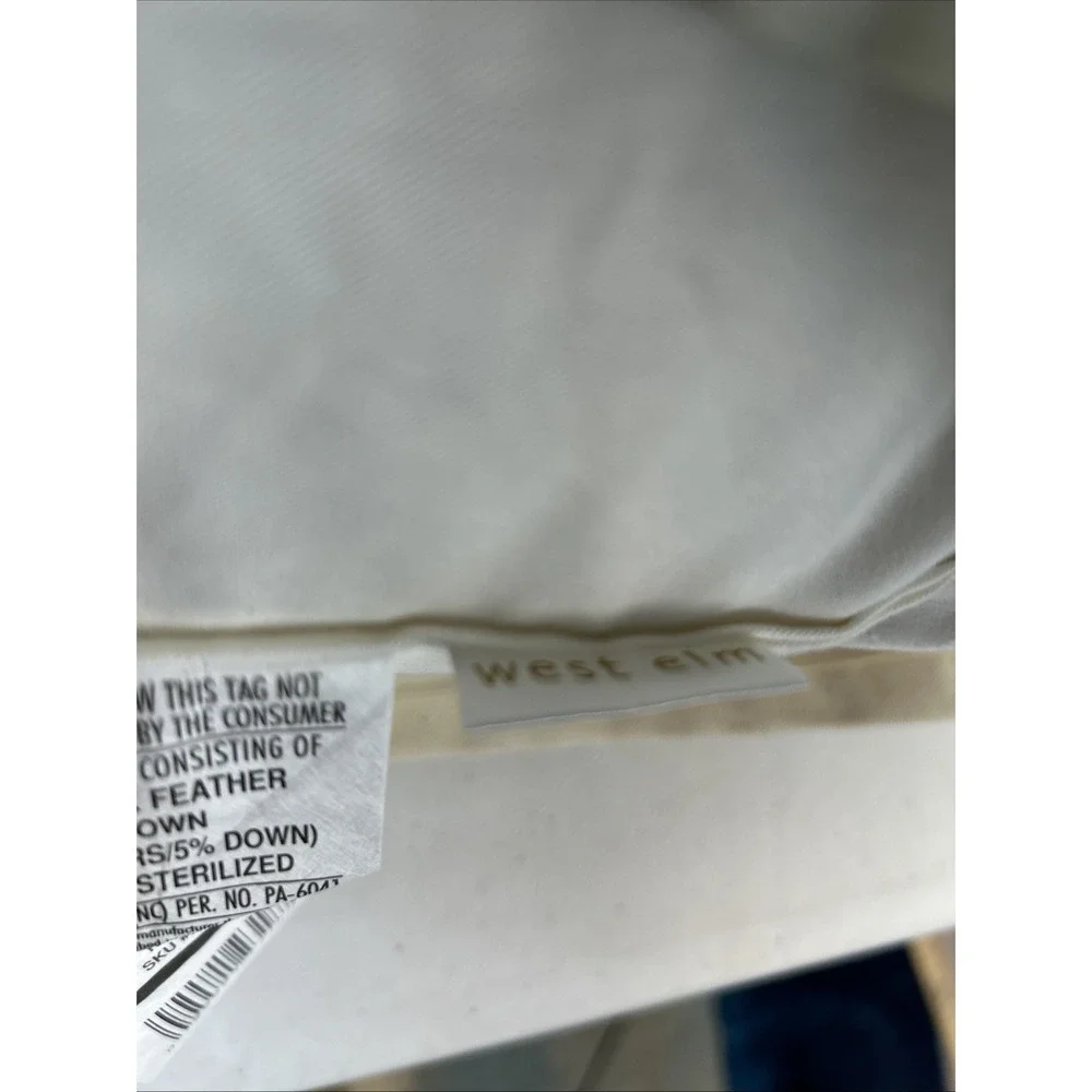 West Elm 24x24 Lamb Fur Pillow Cover w Down Insert Gray